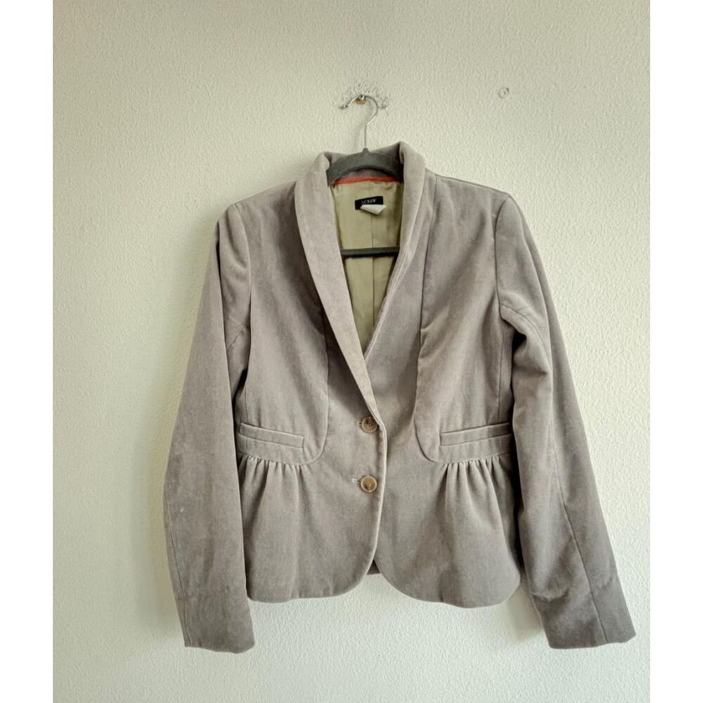 J Crew velvet peplum blazer Sz 6